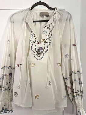 Alémais Embroidered White Blouse